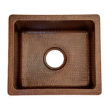 Rustic Premier Copper 16 in. Gourmet Rectangular Hammered Copper Bar and Prep Sink - BREC16DB