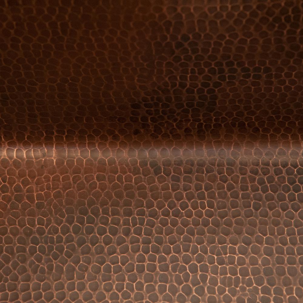 Rustic Premier Copper 16 in. Gourmet Rectangular Hammered Copper Bar and Prep Sink - BREC16DB