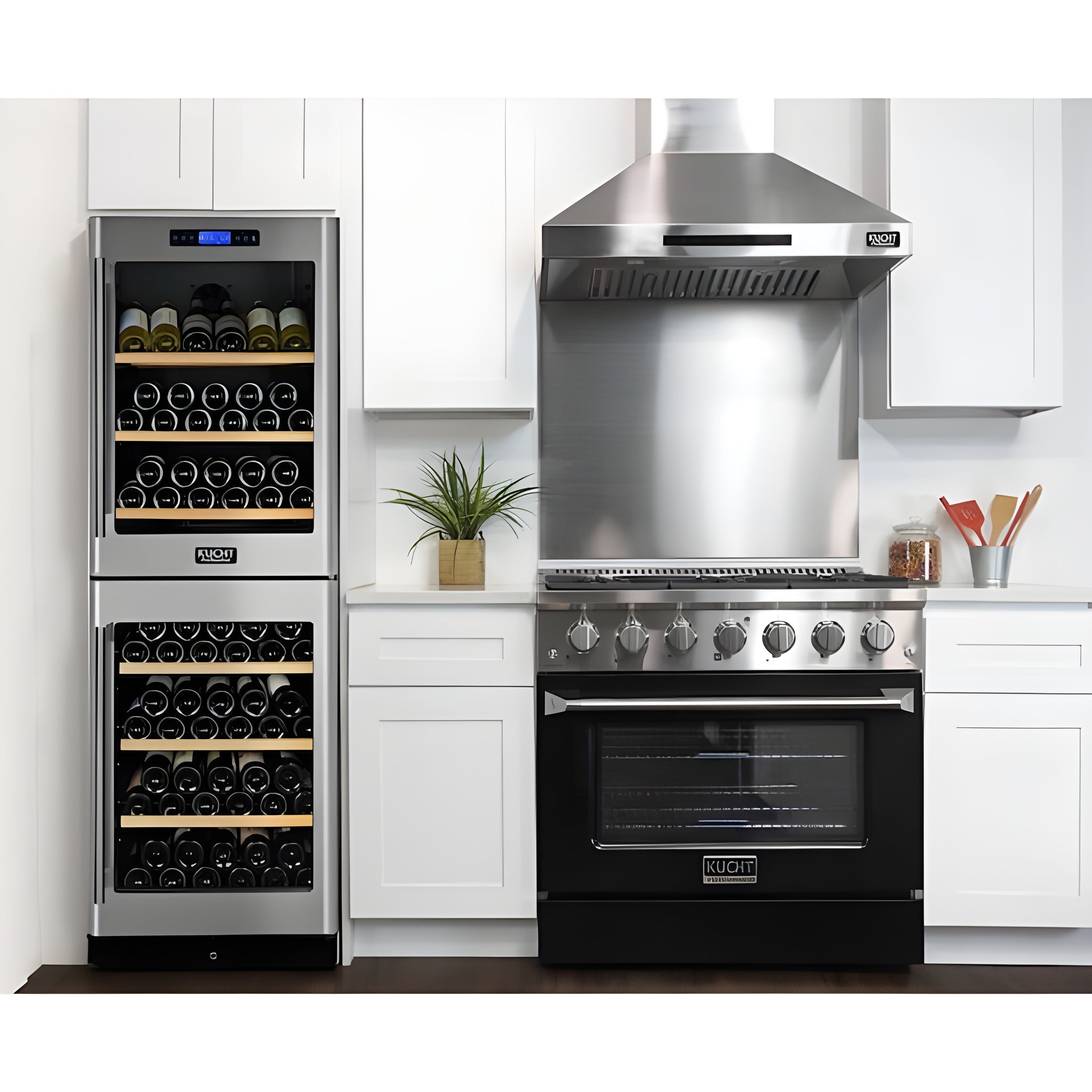 Kucht Professional 36 in. 5.2 cu ft. Natural Gas Range with Black Door and Silver Knobs - KNG361-K