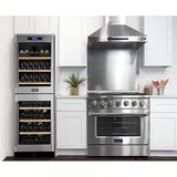 Kucht 36" Pro-Style Propane Gas Dual Fuel Range in White with Gold Accents - KDF362/LP-W-GOLD