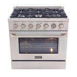 Kucht Professional 36 in. 5.2 cu ft. Natural Gas Range & Range Hood Package - AP-KNG361-S