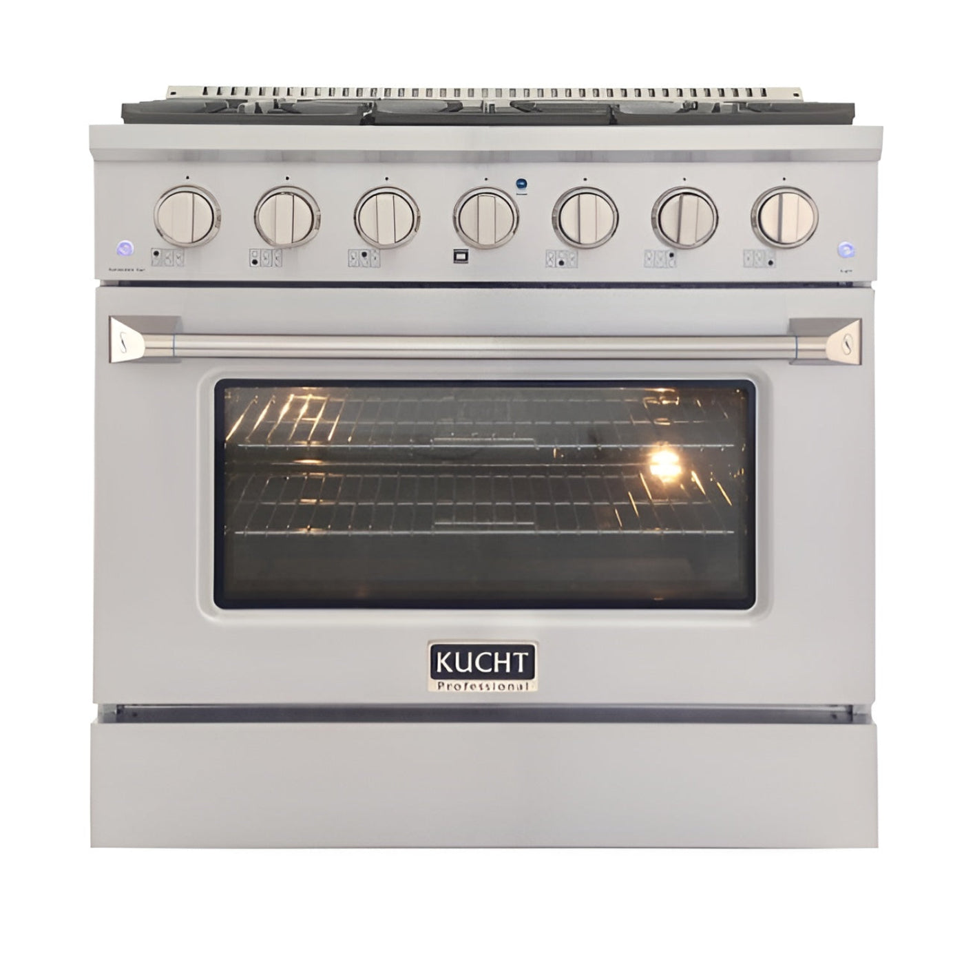 Kucht 30" Pro-Style Natural Gas Dual Fuel Range in White with Rose Gold Accents -  KDF302-W-ROSE
