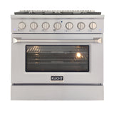 Kucht 30" Pro-Style Natural Gas Dual Fuel Range in White with Rose Gold Accents -  KDF302-W-ROSE