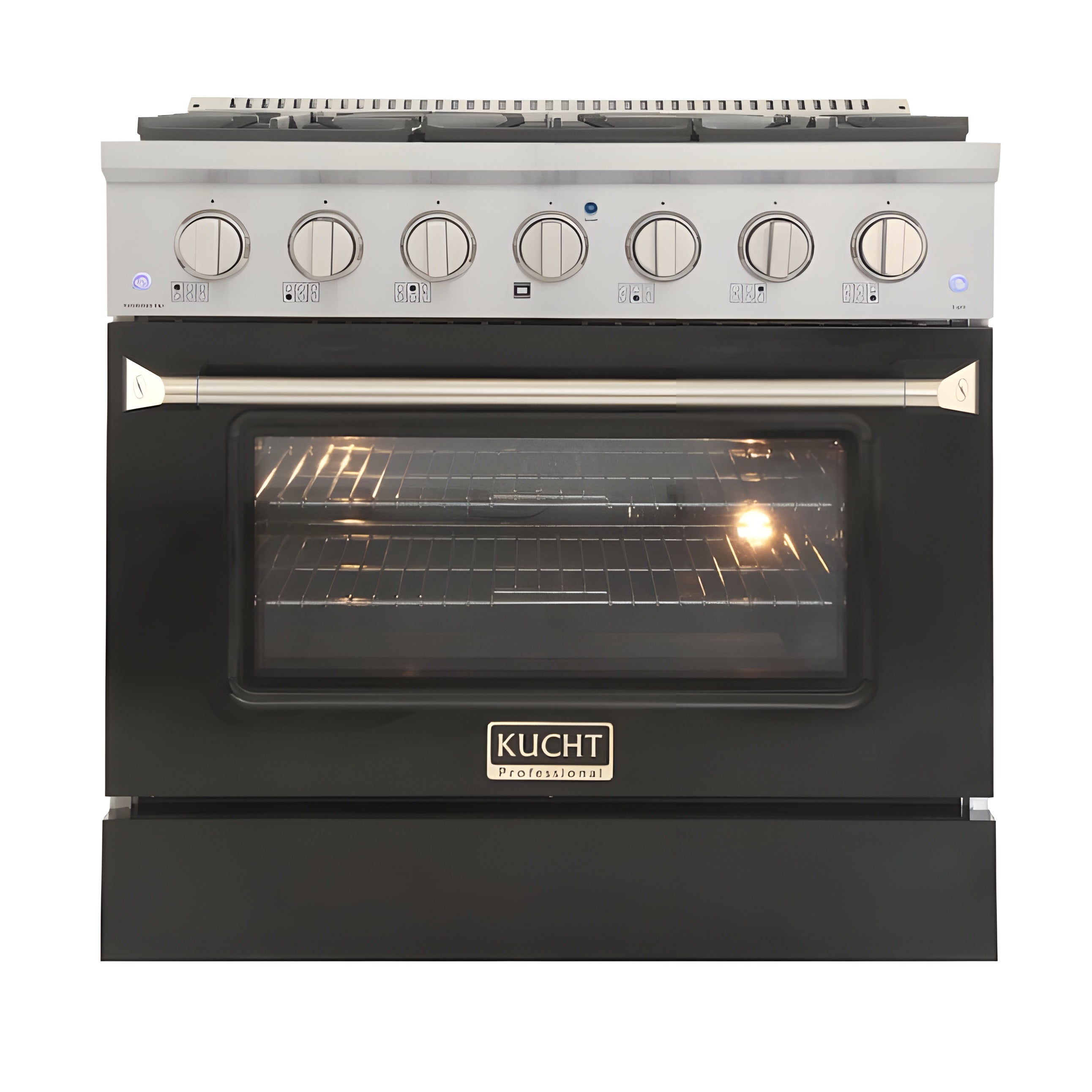 Kucht 36" Pro-Style Propane Gas Dual Fuel Range with 4 Burners in Black - KDF362/LP-K