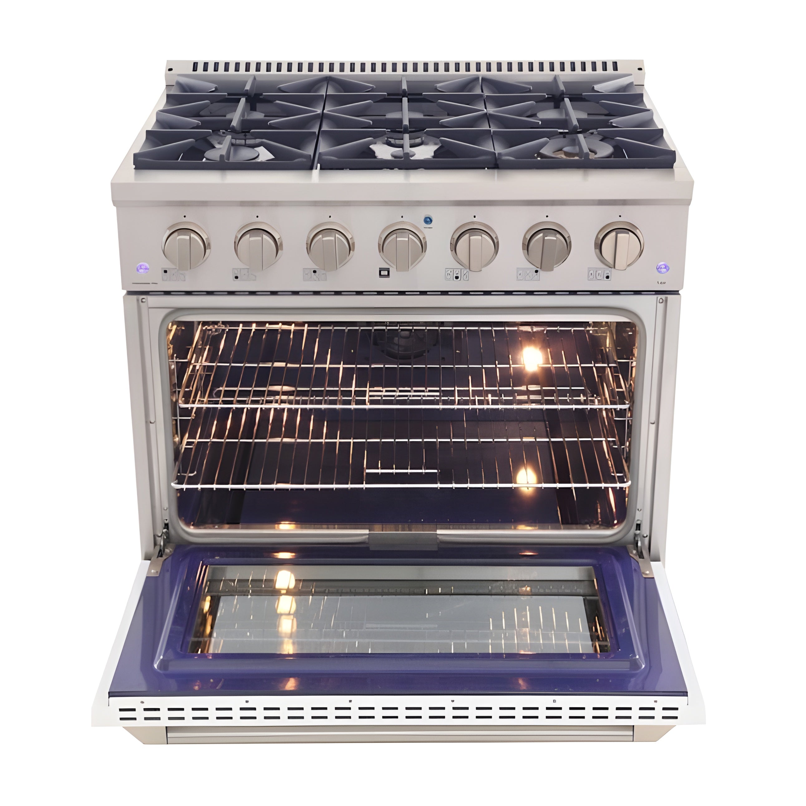 Kucht 36" Pro-Style Natural Gas Dual Fuel Range with 4 Burners in White - KDF362-W
