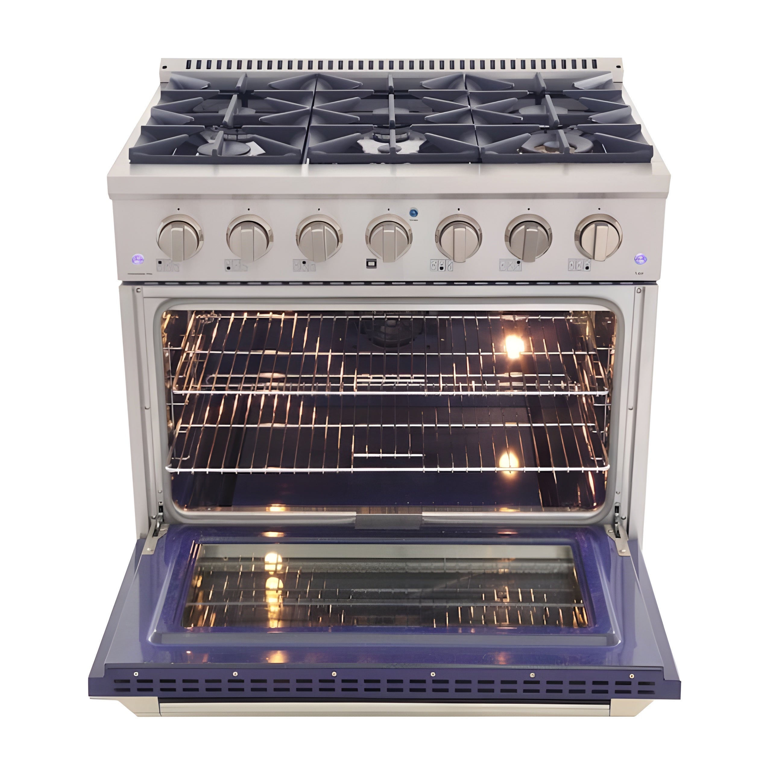 Kucht 36" Pro-Style Natural Gas Dual Fuel Range with 4 Burners in Blue - KDF362-B