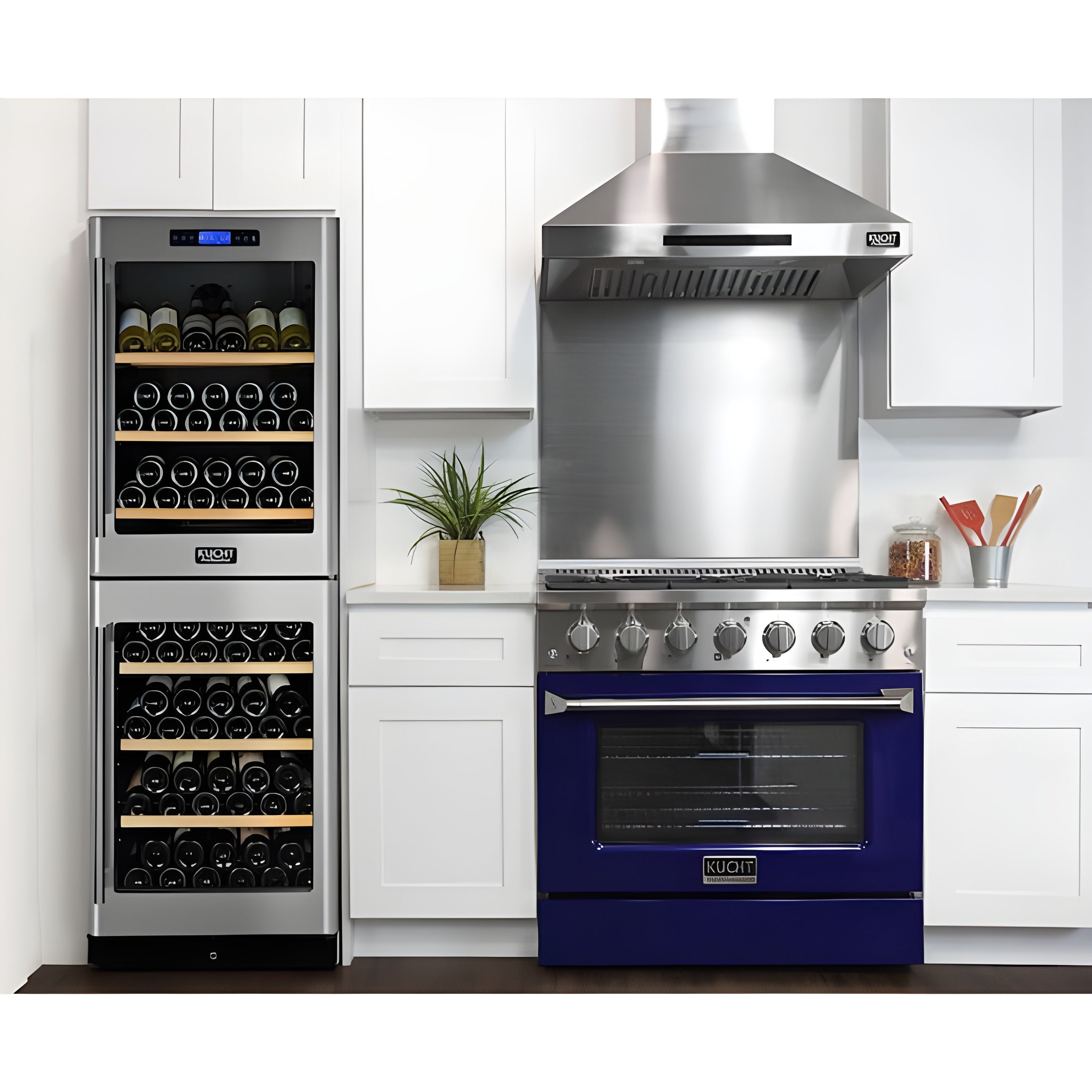 Kucht 36" Pro-Style Natural Gas Dual Fuel Range with 4 Burners in Blue - KDF362-B