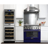 Kucht 36" Pro-Style Natural Gas Dual Fuel Range with 4 Burners in Blue - KDF362-B