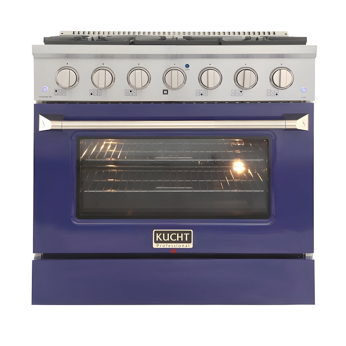 Kucht 36" Pro-Style Natural Gas Dual Fuel Range with 4 Burners in Blue - KDF362-B