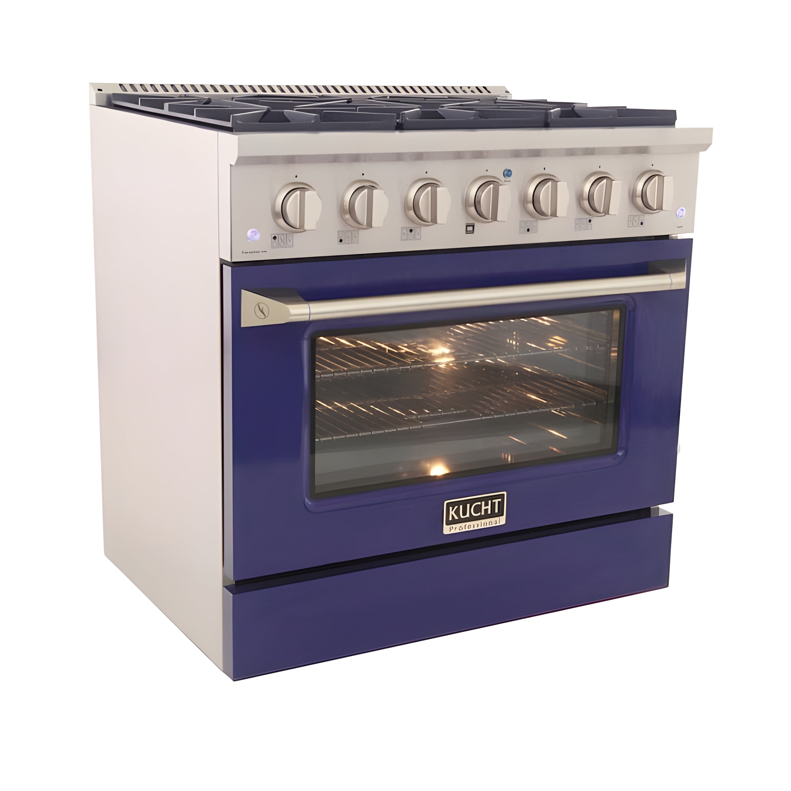 Kucht 36" Pro-Style Natural Gas Dual Fuel Range with 4 Burners in Blue - KDF362-B