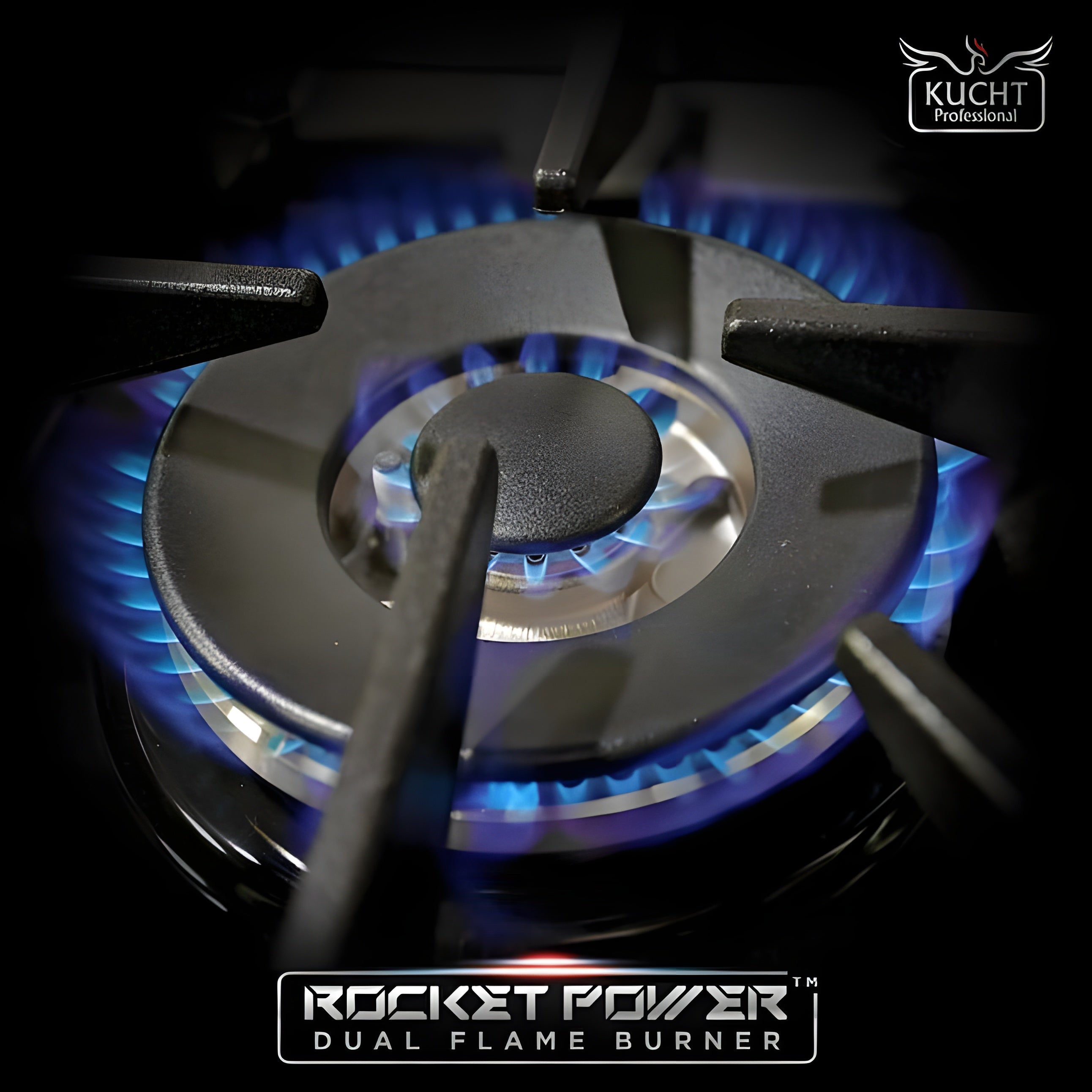 Kucht Professional 36 in. 5.2 cu ft. Propane Gas Range with Blue Door and Silver Knobs - KNG361/LP-B