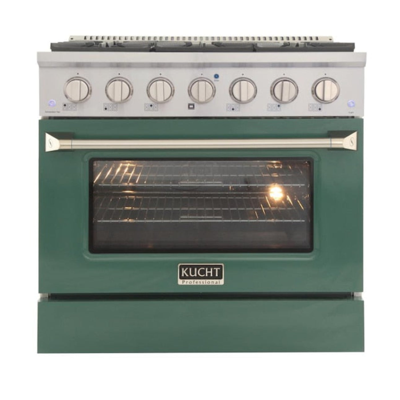 Kucht 36" Pro-Style Propane Gas Dual Fuel Range with 4 Burners in Green, -  KDF362/LP-G