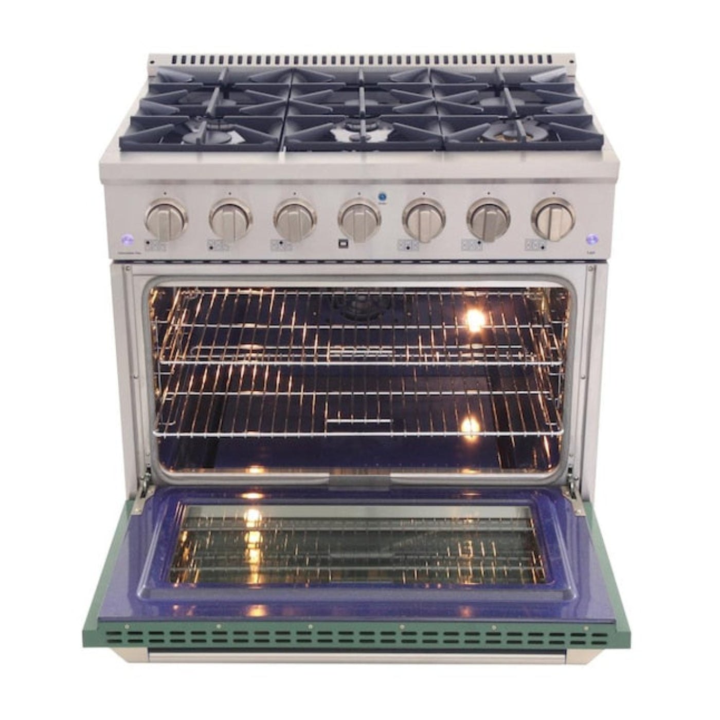 Kucht 36" Pro-Style Propane Gas Dual Fuel Range with 4 Burners in Green, -  KDF362/LP-G