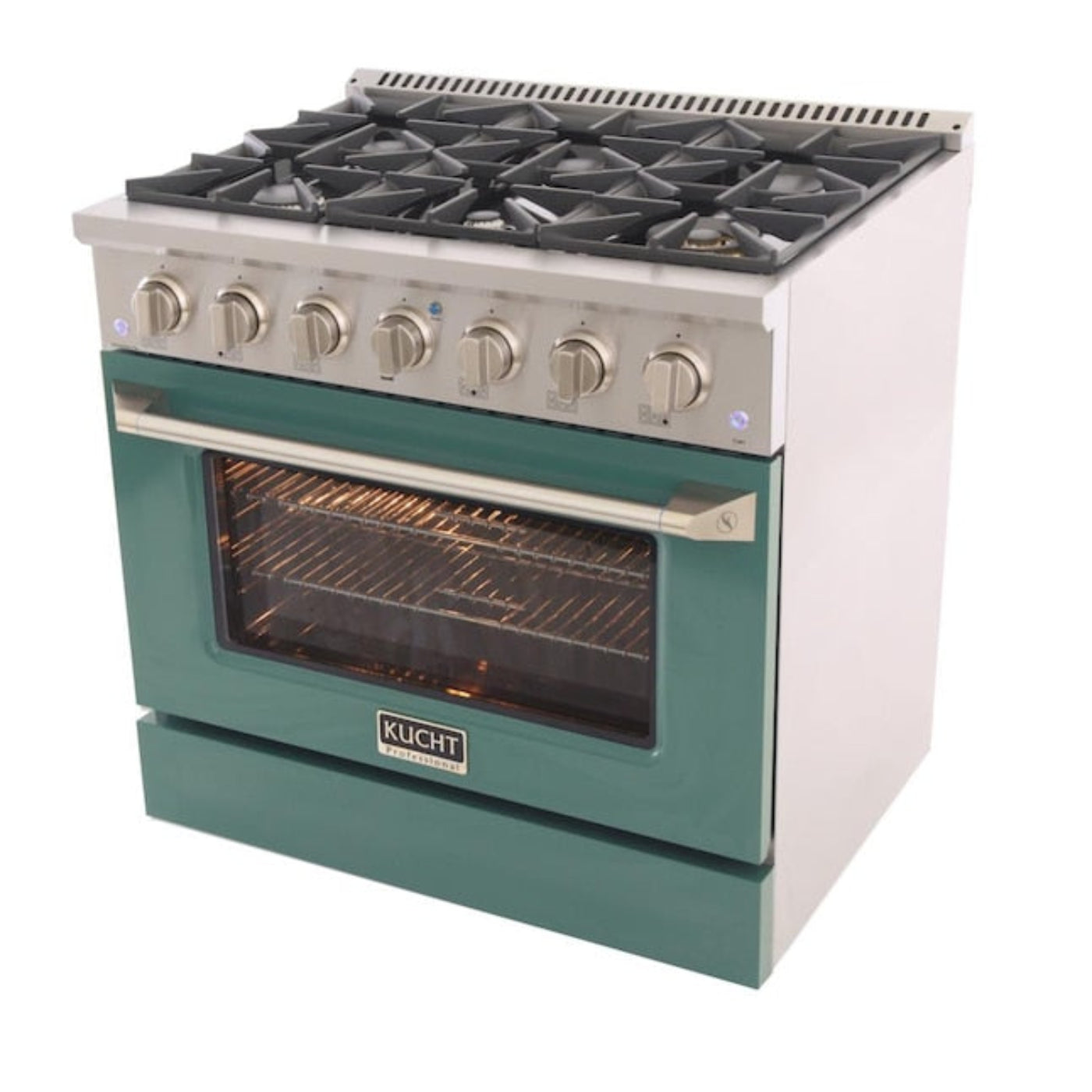 Kucht 36" Pro-Style Propane Gas Dual Fuel Range with 4 Burners in Green, -  KDF362/LP-G