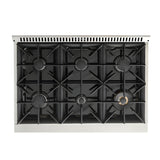 Kucht Professional 36 in. 5.2 cu ft. Natural Gas Range with Blue Door and Silver Knobs - KNG361-B