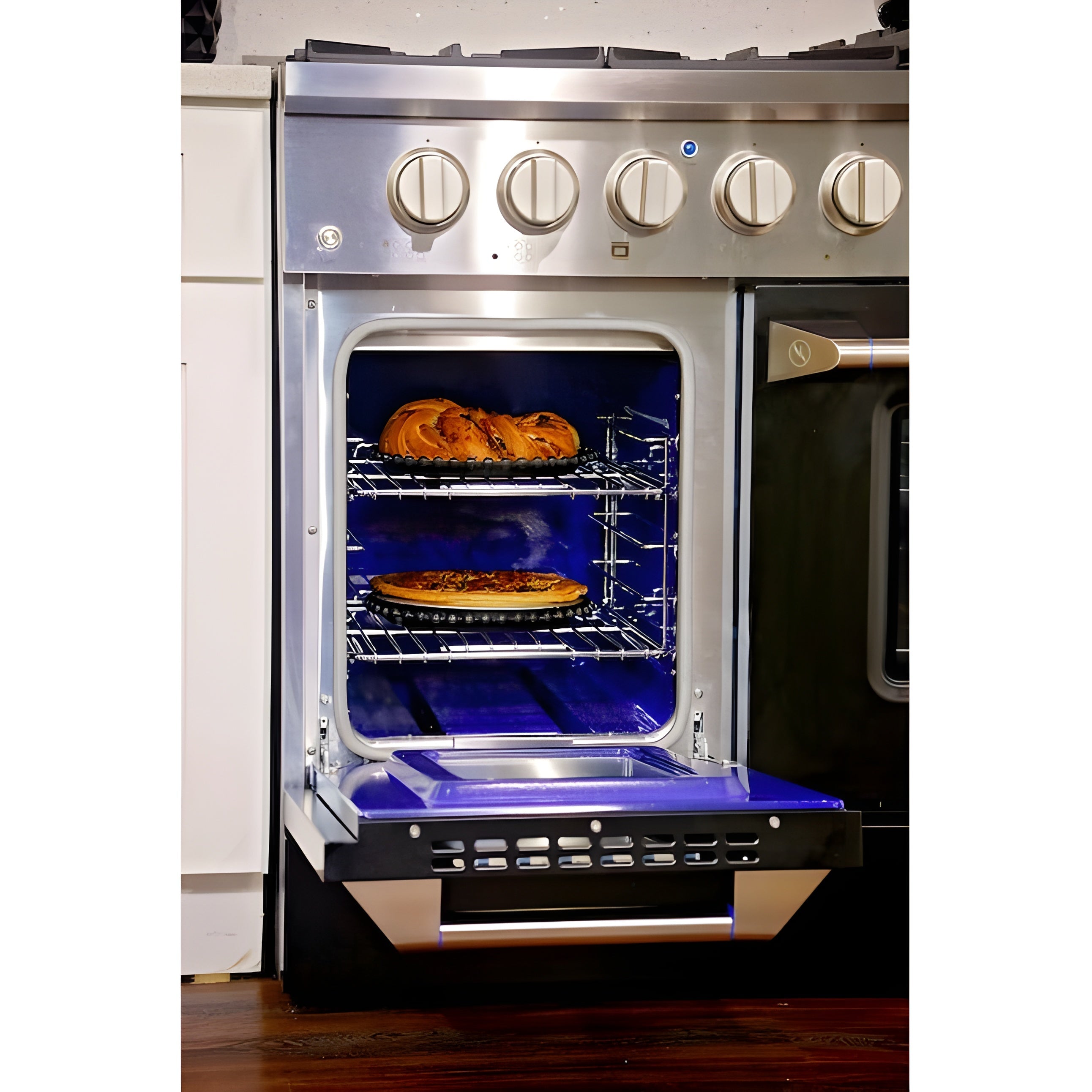 Kucht 48" Pro-Style Natural Gas Dual Fuel Range with 4 Burners in Black - KDF482-K