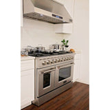 Kucht 48" Pro-Style Propane Gas Dual Fuel Range with 4 Burners in Stainless Steel - KDF482/LP-S