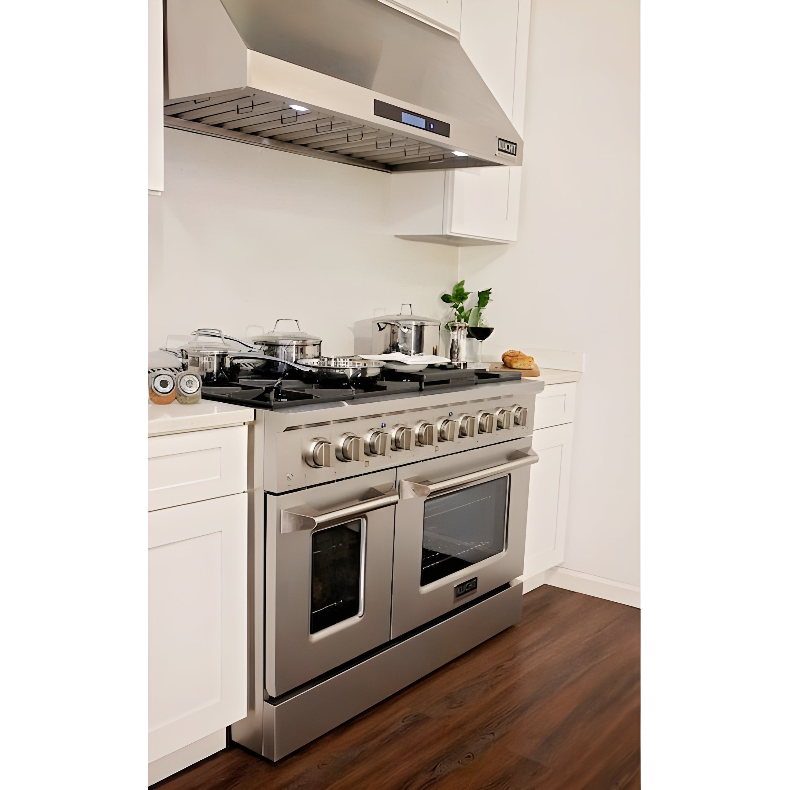 Kucht 48" Pro-Style Natural Gas Dual Fuel Range with 4 Burners in Stainless Steel - KDF482-S