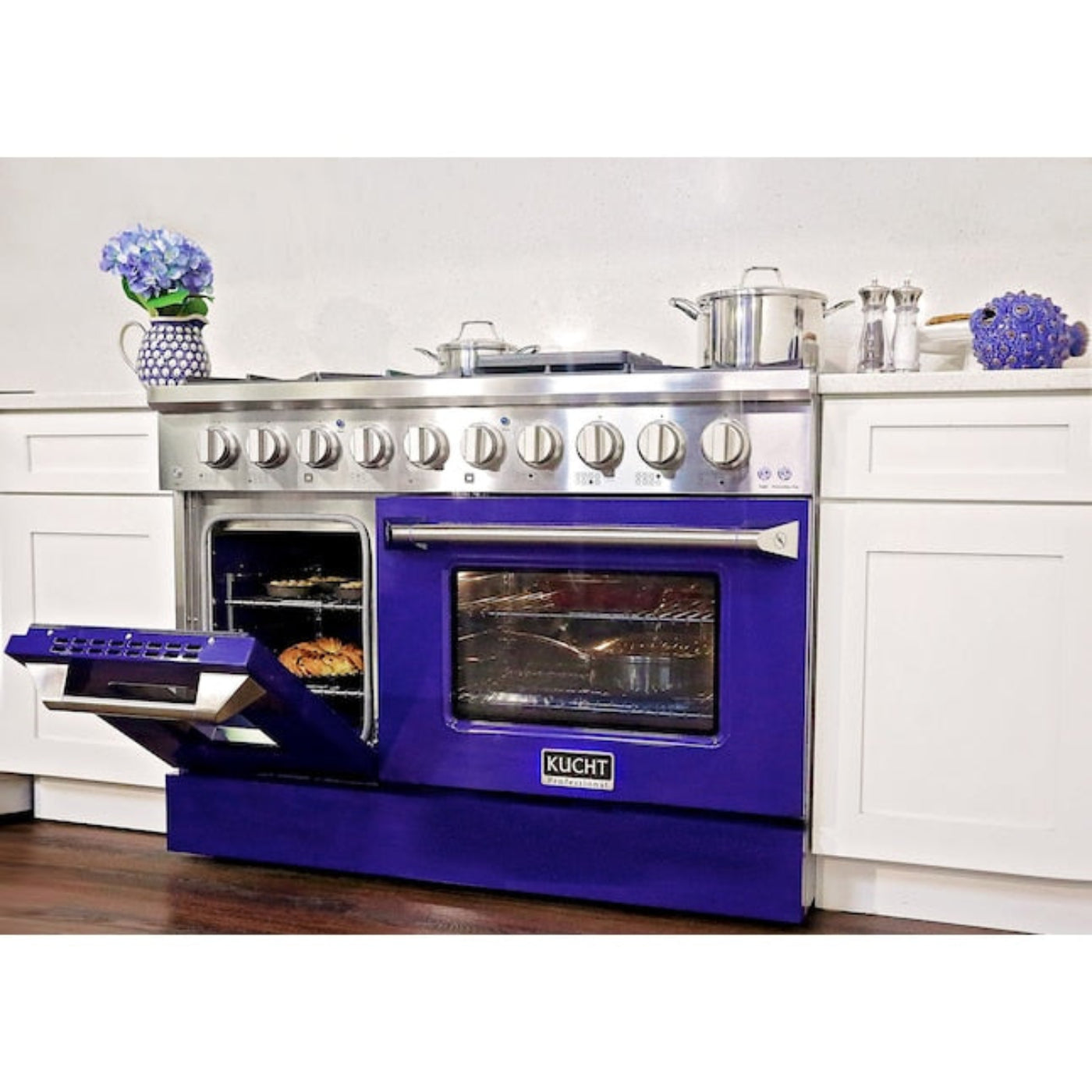Kucht 48" Pro-Style Propane Gas Dual Fuel Range with 4 Burners in Blue -  KDF482/LP-B