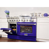 Kucht 48" Pro-Style Propane Gas Dual Fuel Range with 4 Burners in Blue -  KDF482/LP-B