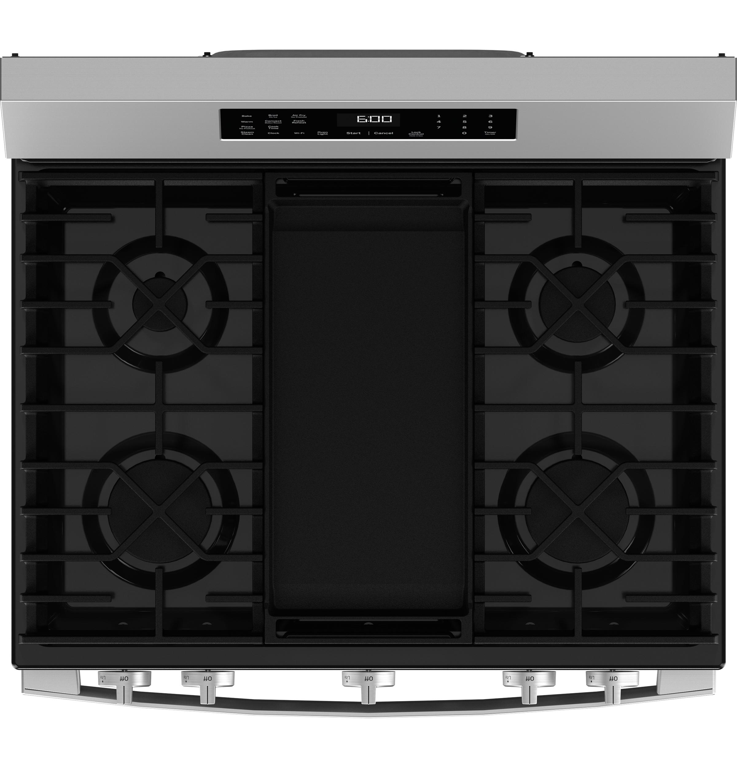 GE APPLIANCES GGF600AVSS GE(R) 30" Free-Standing Gas Convection Range with No Preheat Air Fry and EasyWash(TM) Oven Tray - GGF600AVSS-KT