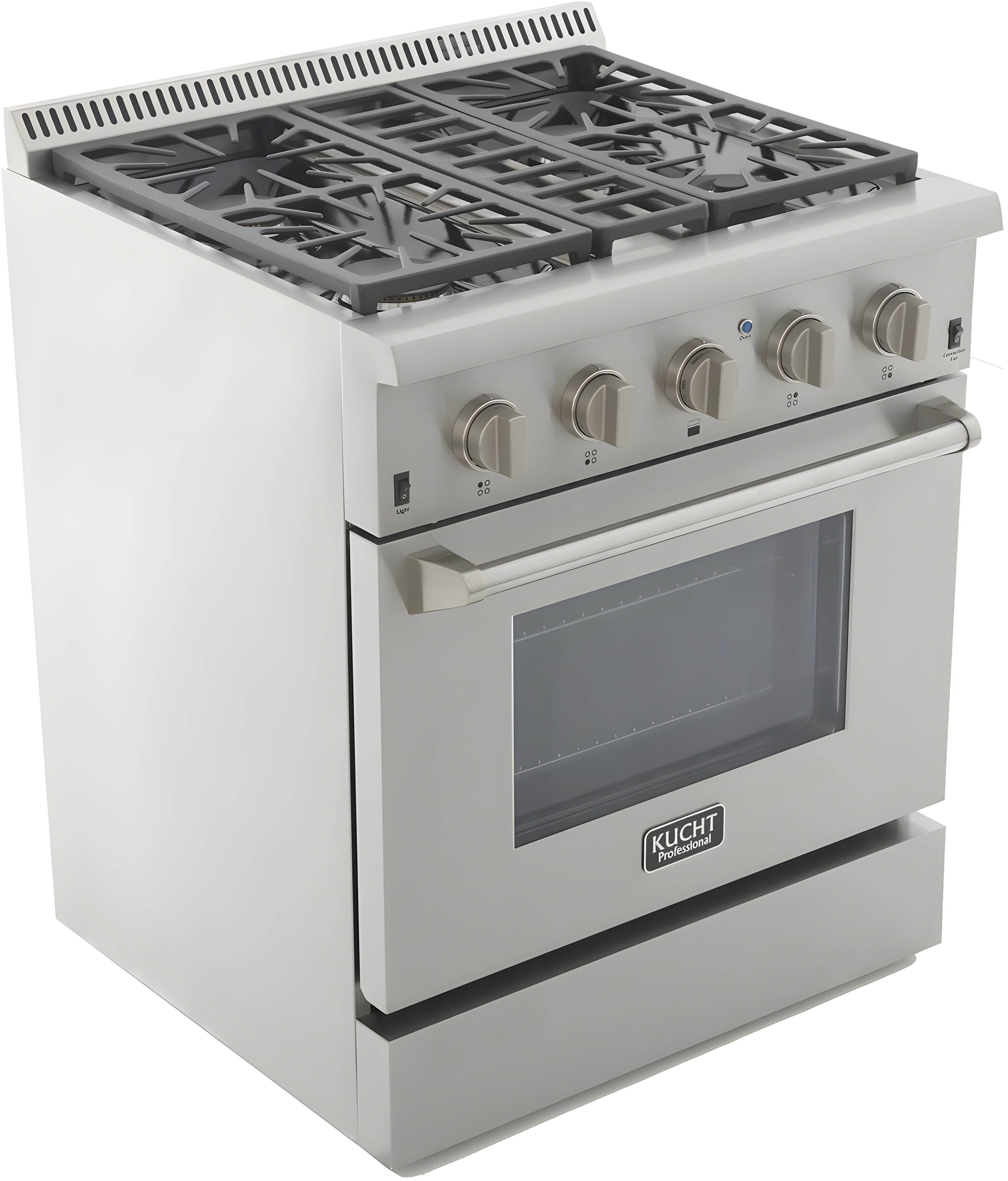 Kucht Professional 30 in. 4.2 cu ft. Natural Gas Range with Silver Knobs - KRG3080U-S