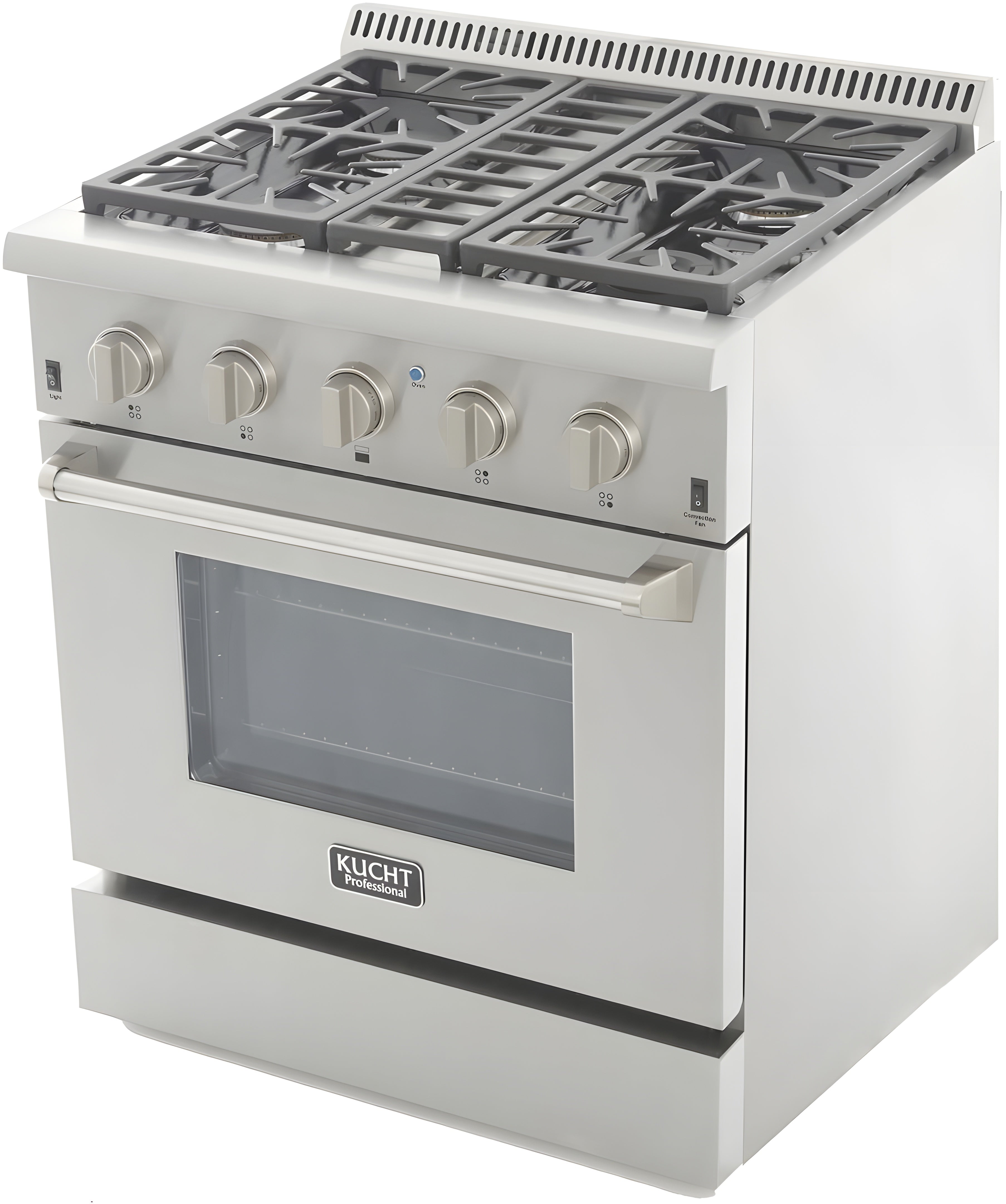 Kucht Professional 30 in. 4.2 cu ft. Natural Gas Range with Silver Knobs - KRG3080U-S