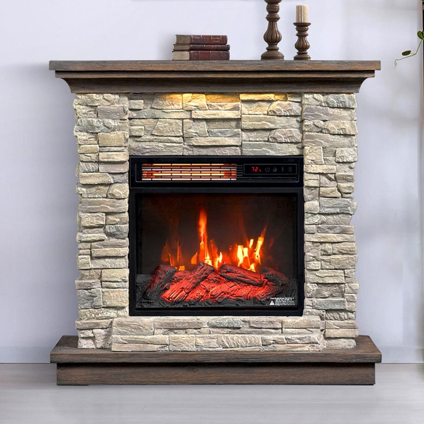 Duraflame Austin Infrared Electric Fireplace Mantel Package in Stone - 18WM30048-16001 - 201616