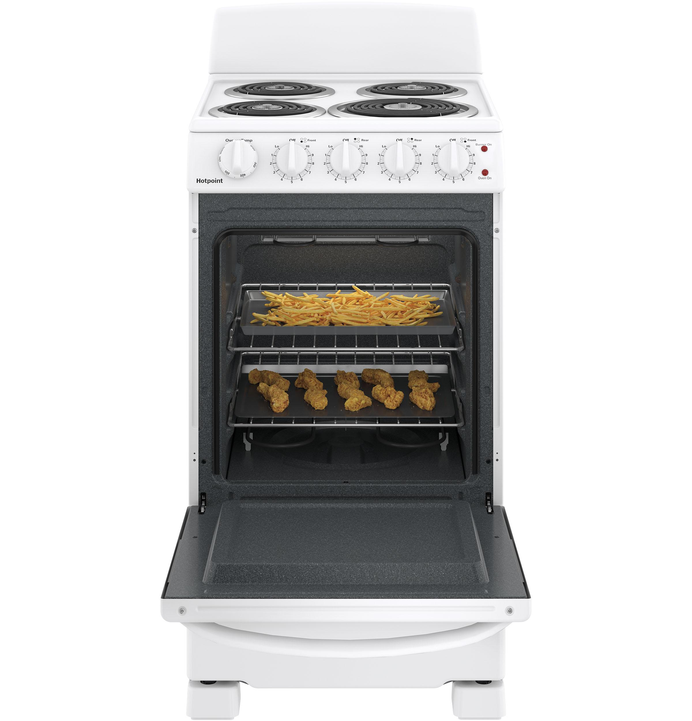 HOTPOINT 20" Electric Free-Standing Front-Control Electric Range - RAS200DMWW-KT
