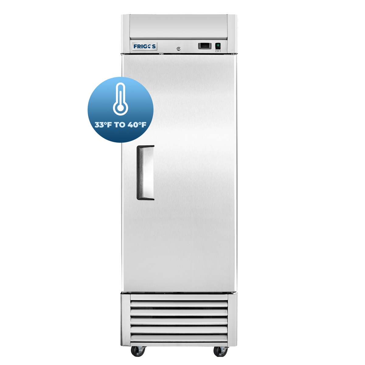 Frigos 27" Reach-In Refrigerator, Solid Single Door, 21 Cu Ft - FG-RF-1D