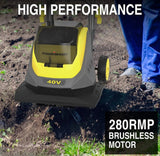Powersmart Cordless Garden Tiller/Cultivator 40V 12 Inch (2) 4.0Ah Battery and Charger New - PS76221A