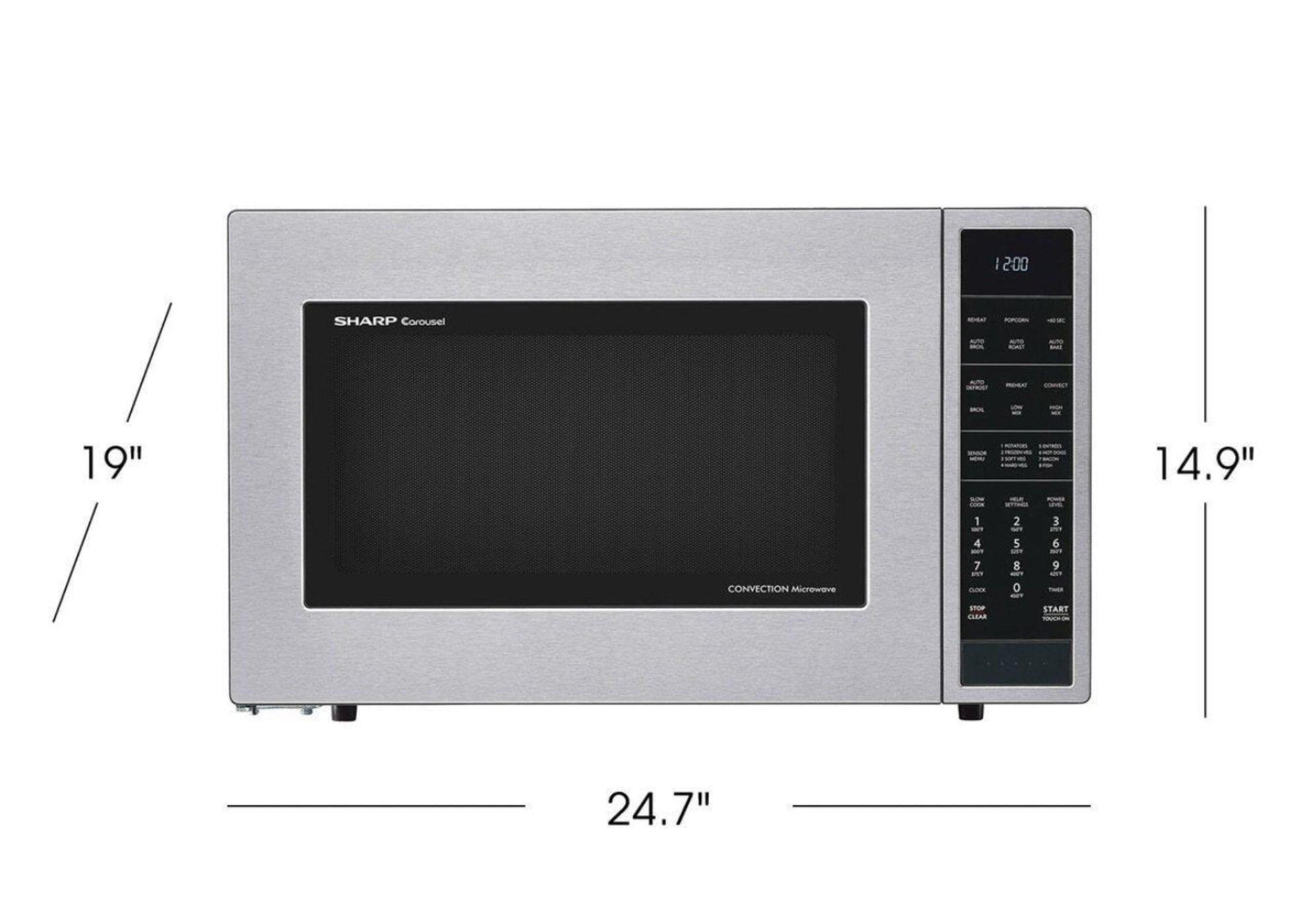 SHARP 1.5 cu. ft. 900W Sharp Stainless Steel Carousel Convection + Microwave Oven - SMC1585BS-KT