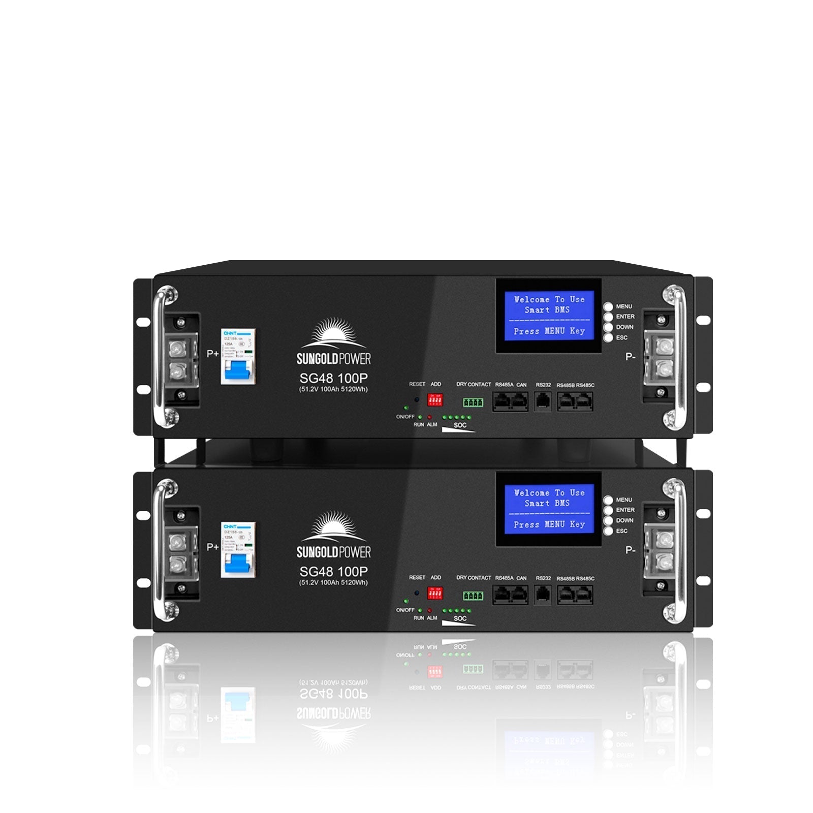 Sun Gold 2 X 48V 100AH Server Rack LiFePO4 Lithium  Battery SG48100P