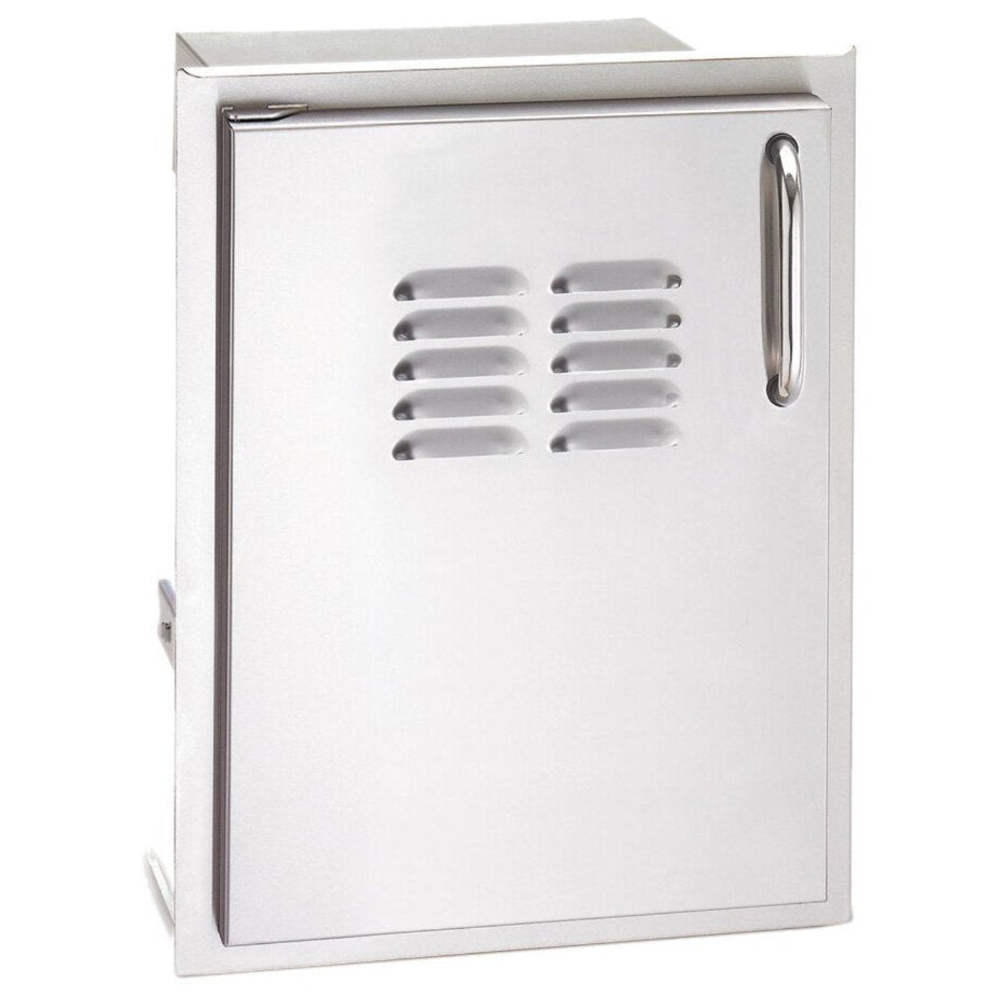 AOG 14-Inch Left Hinged Vertical Single Access Door With Tank Tray & Louvers - 20-14-SSDLV