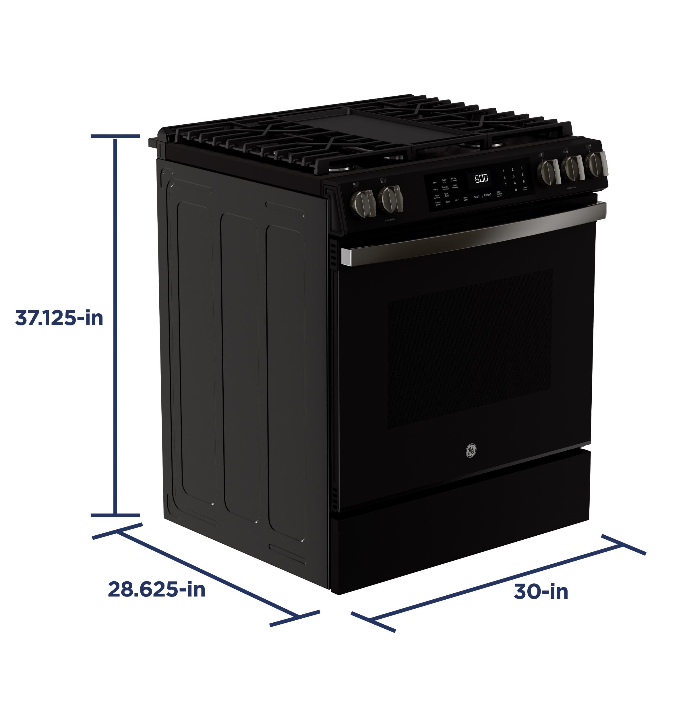 GE APPLIANCES GGS600AVDS GE(R) 30" Slide-In Front-Control Convection Gas Range with No Preheat Air Fry and EasyWash(TM) Oven Tray - GGS600AVDS-KT