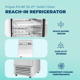 Frigos 27" Reach-In Refrigerator, Solid Single Door, 21 Cu Ft - FG-RF-1D