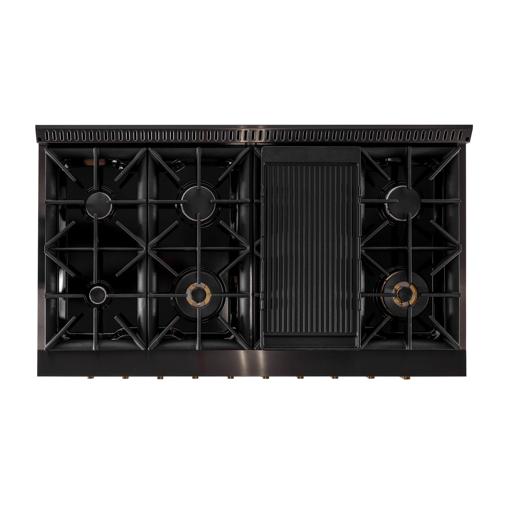 Kucht 48" 8 Burner Double Oven Natural Gas Dual Fuel Range in Titanium Stainless Steel with Digital Thermo - KXD48stat