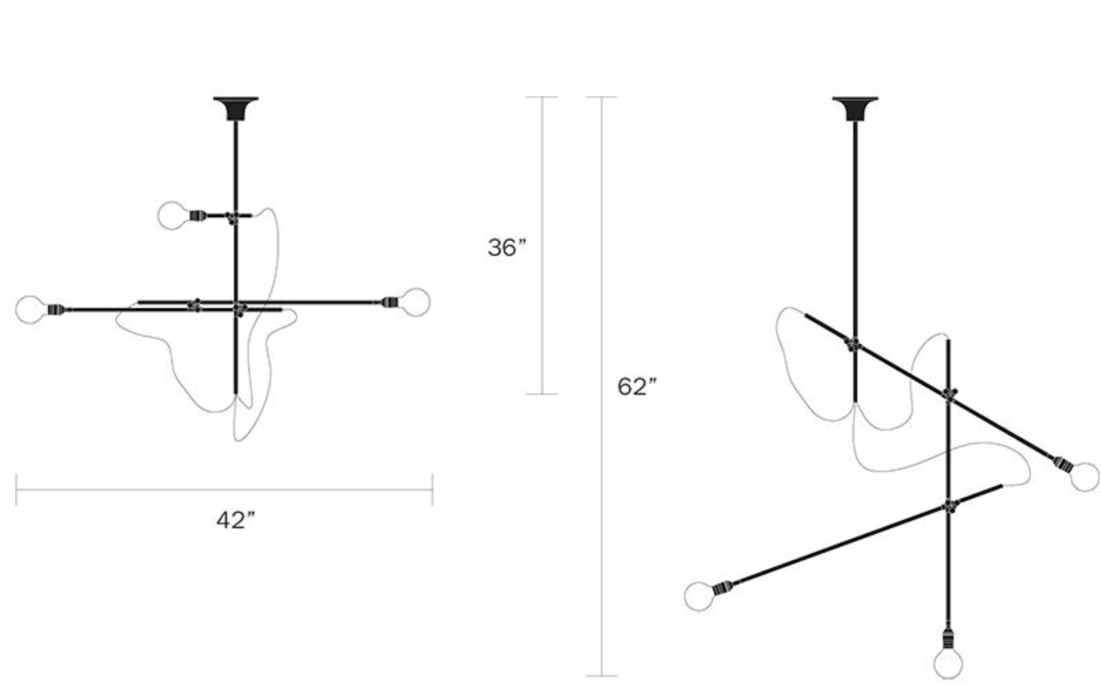 Workstead 3 Arm Industrial Chandelier - WS-IND-C-HB-110