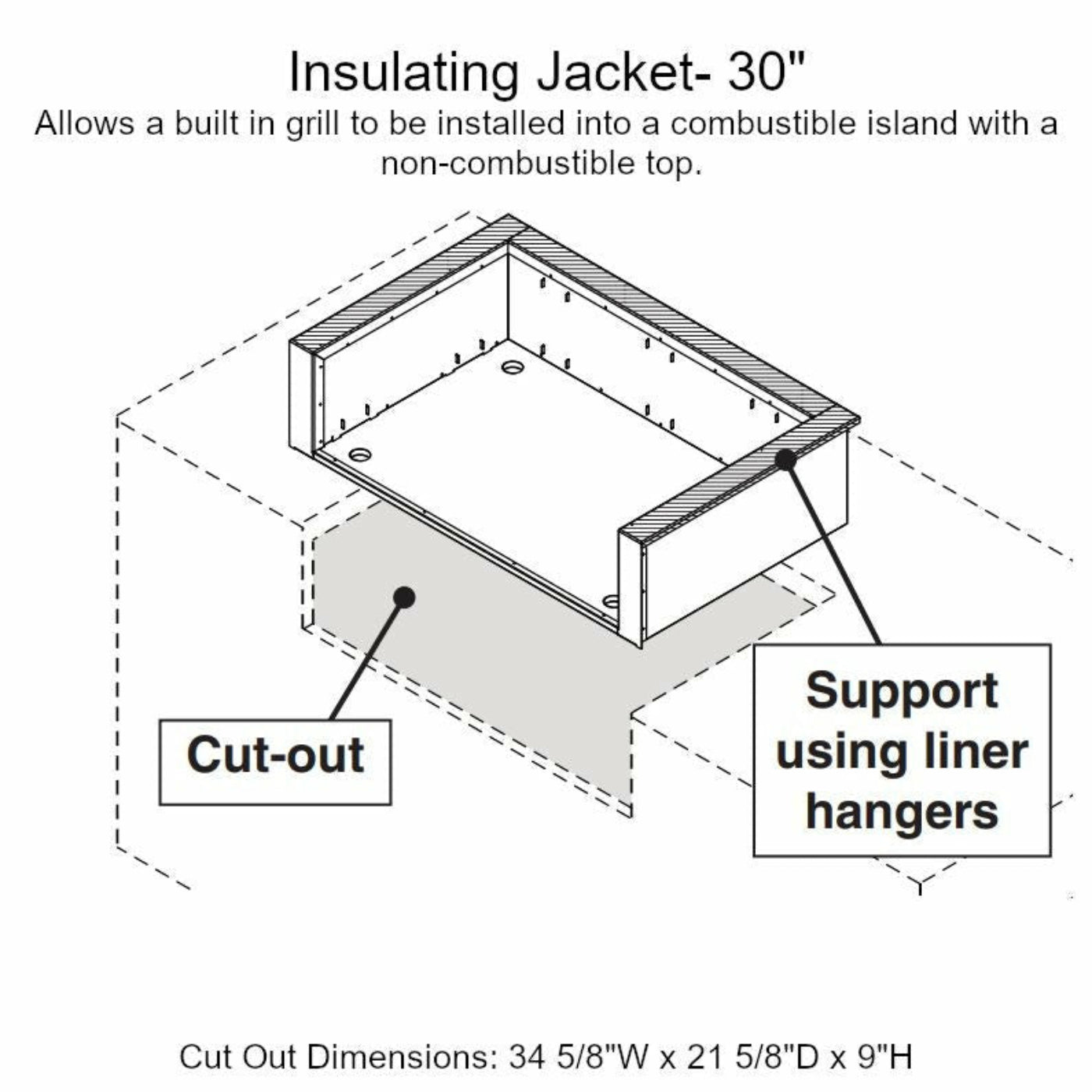 AOG Insulating Liner For L/T-Series 30-Inch Gas Grills - 30-IL-C