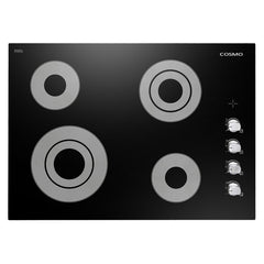 Cosmo 30" Electric Ceramic Glass Cooktop with 4 Burners, Dual Zone Elements, Hot Surface Indicator Light and Control Knobs - COS-304ECC
