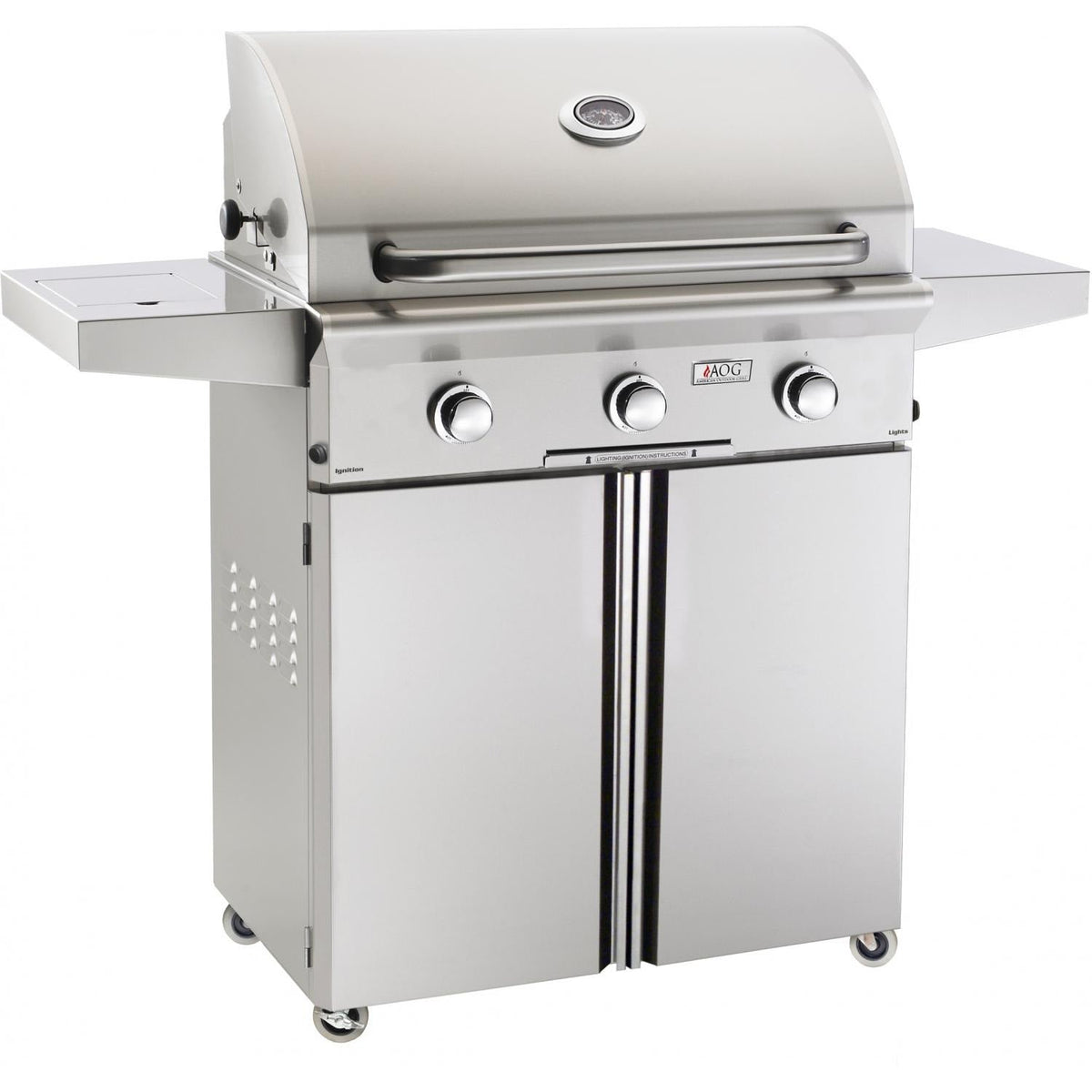 AOG L-Series 30-Inch 3-Burner Gas Grill W/ Rotisserie & Single Side Burner - 30PCL