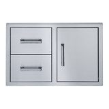 Broilmaster 34-Inch W x 22-Inch H Single Door with Double Drawer in Stainless Steel - BSAW3422SD