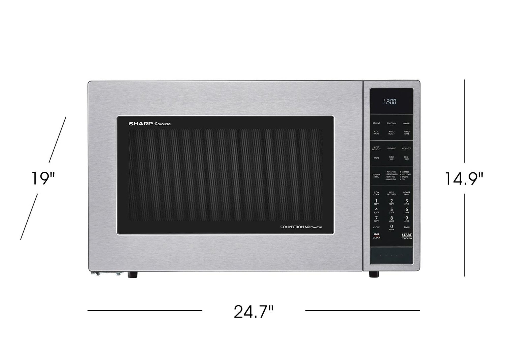 SHARP 1.5 cu. ft. 900W Sharp Stainless Steel Carousel Convection + Microwave Oven - SMC1585BS-KT