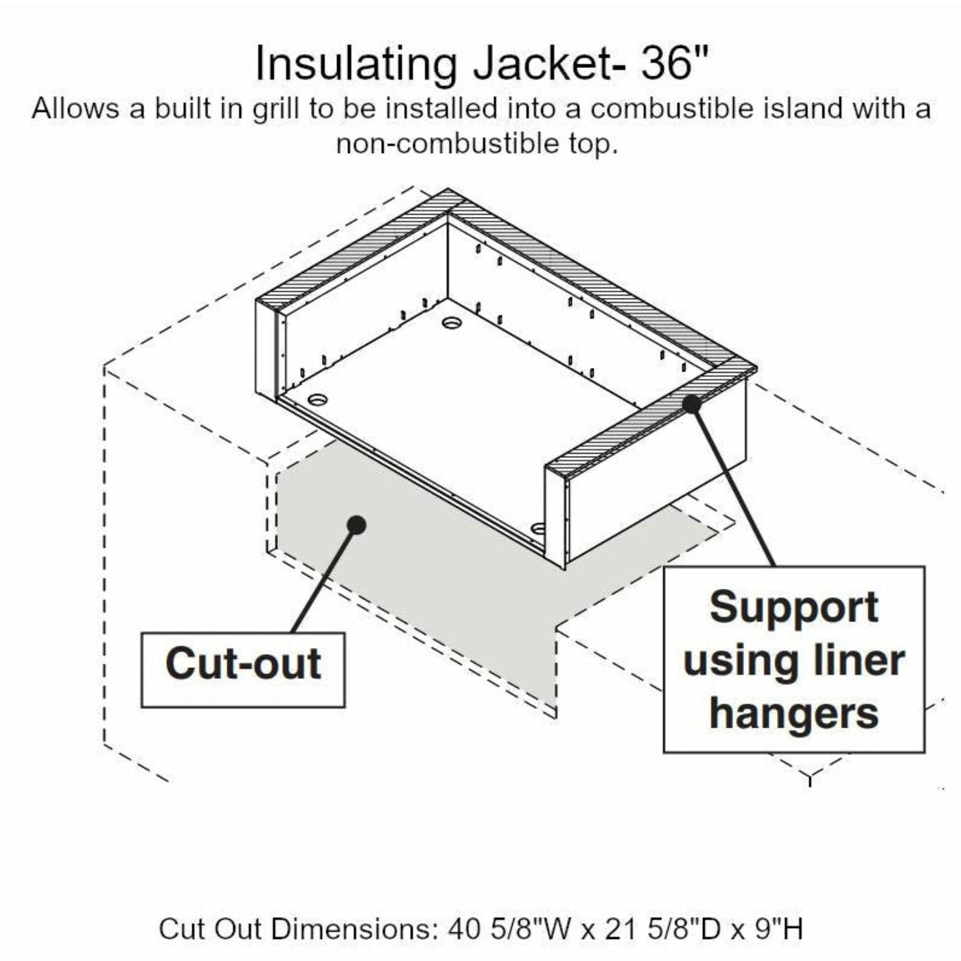 AOG Insulating Liner For L/T-Series 36-Inch Gas Grills - 36-IL-C