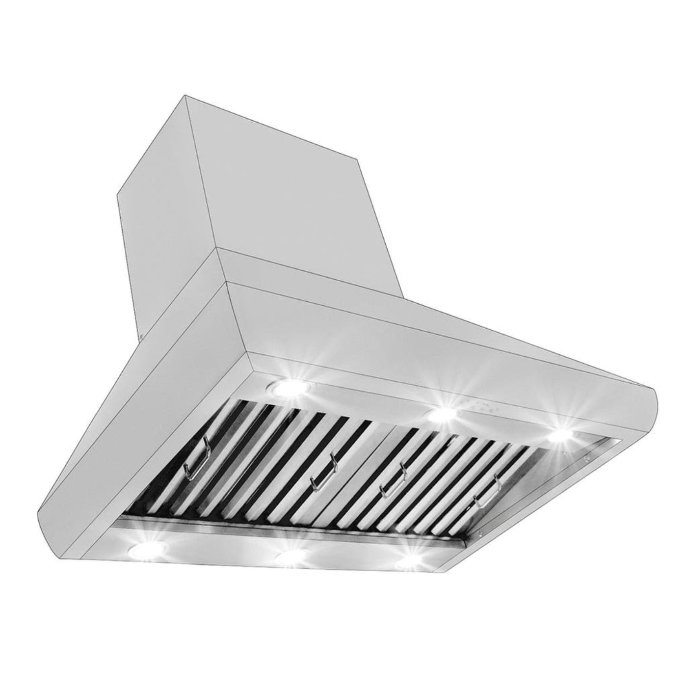 Proline Wall-Mounted Range Hood, Ducted, 1200 CFM, Stainless Steel Finish, Outdoor Rated Proline - PLJW 109WC