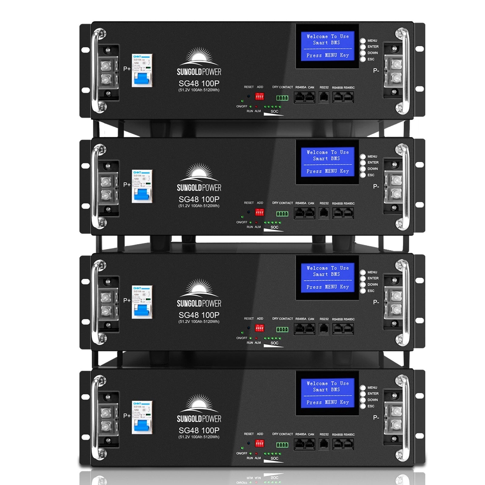 Sun Gold 4 X 48V 100AH Server Rack LiFePO4 Lithium  Battery SG48100P