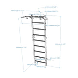 BenchK Swedish Ladder w/ Pull Up Bar - White