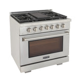 Kucht Professional 36 in. 5.2 cu ft. Propane Gas Range - KFX360/LP-S