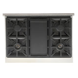 Kucht Professional 36" 5.2 cu. ft. Propane Gas Range in Black with True Simmer Burners - KFX3600X/LP-BK