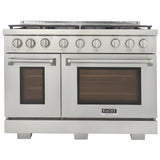 Kucht Professional 48" 6.7 cu. ft. Natural Gas Range in Stainless Steel with True Simmer Burners - KFX4800X-S